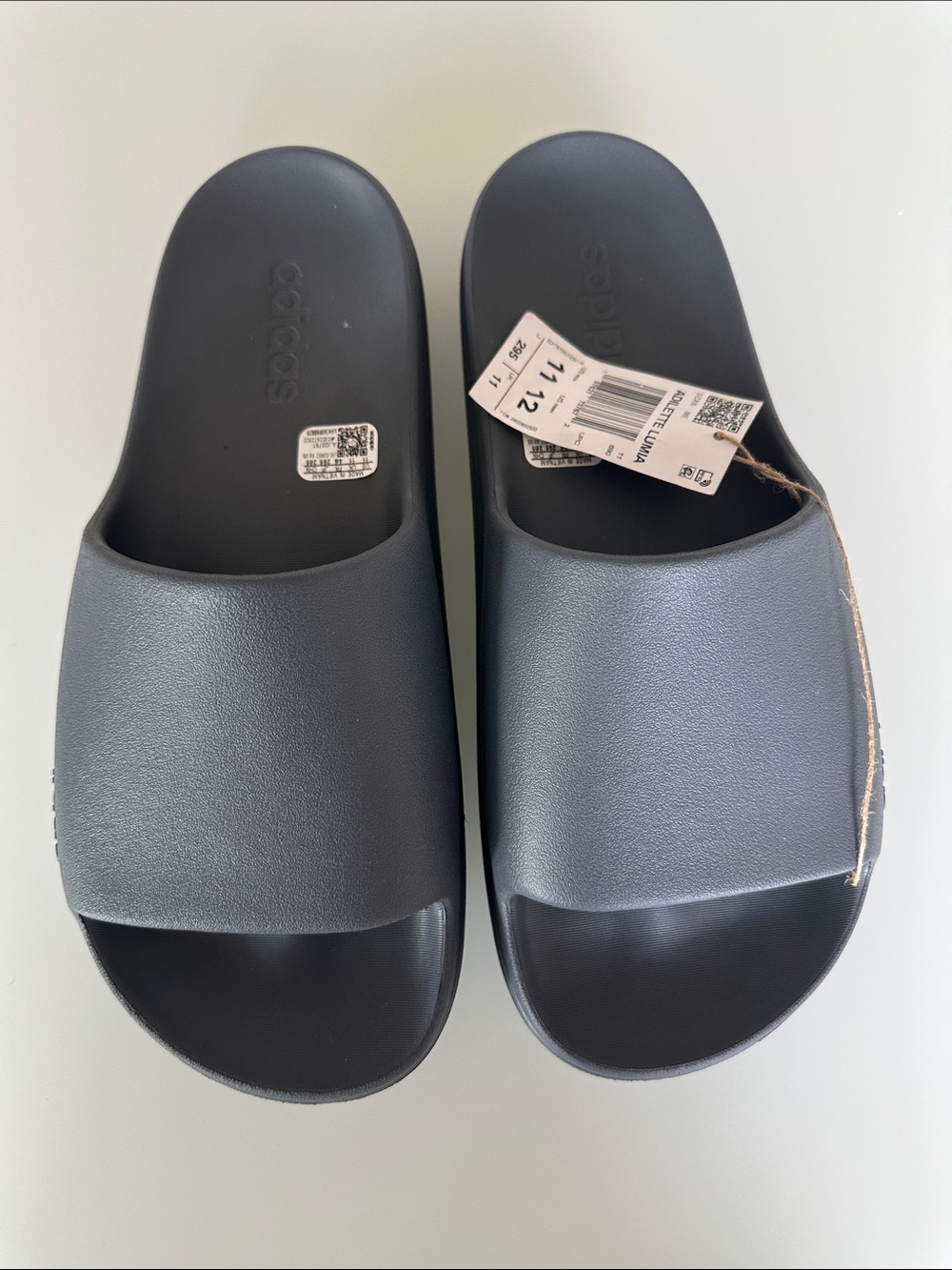 adidas Men's Slip-On Slide Sandals in Dark Gray
